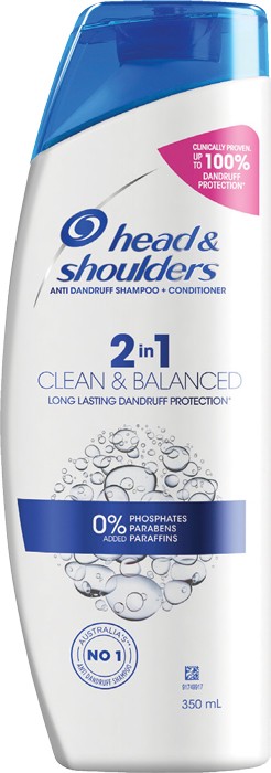 Head & Shoulders Clean & Balanced Anti Dandruff 2in1 Shampoo and Conditioner 350mL