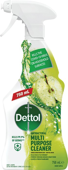 Dettol Multi Purpose Cleaner Trigger Spray Crisp Apple 750mL*