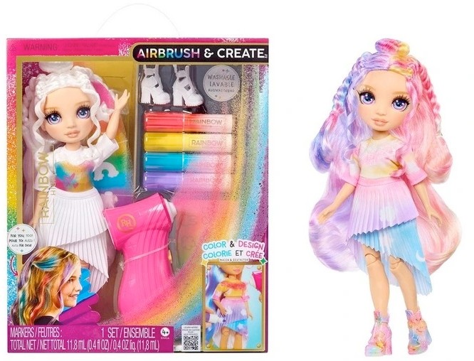 Rainbow High Air Brush & Create Fashion Dolls Purple Eyes