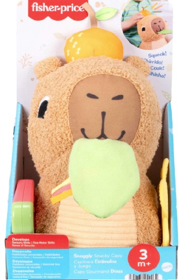 Fisher-Price Snuggly Snacky Capybara Plush Baby Sensory Toy