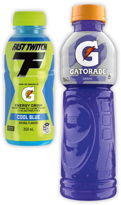 Gatorade Fast Twitch 350mL or Gatorade 600mL Selected Varieties