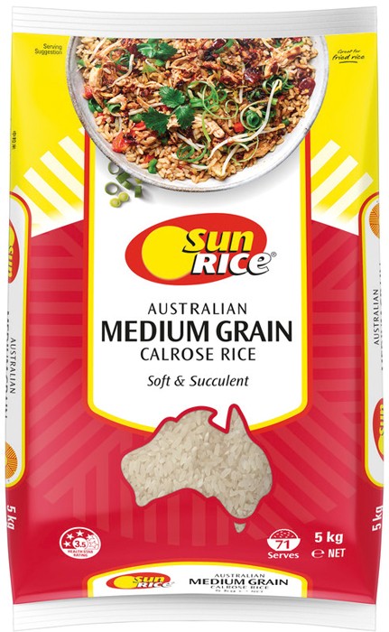 SunRice Medium Grain Rice 5kg Selected Varieties