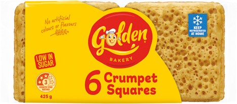 Golden Crumpet Squares 6 Pack