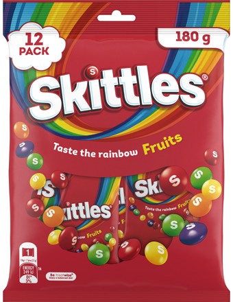 Skittles Fruits Chewy Lollies Share Bag 12 Pack