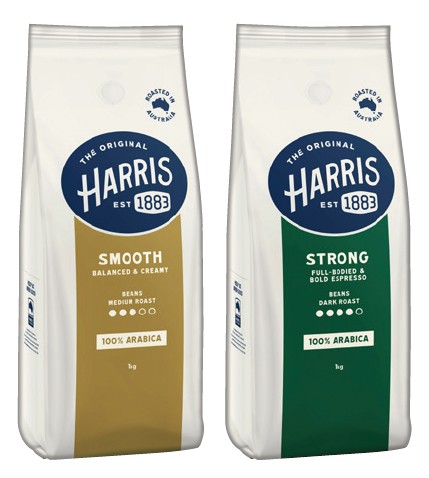 Harris Coffee Beans or Ground Coffee 1kg Selected Varieties
