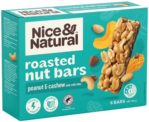 Nice & Natural Nut Bars 6 Pack Selected Varieties