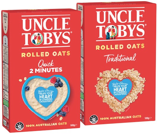 Uncle Tobys Traditional or Quick Rolled Oats 500g
