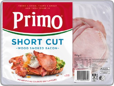 Primo Short Cut Rindless Bacon 750g