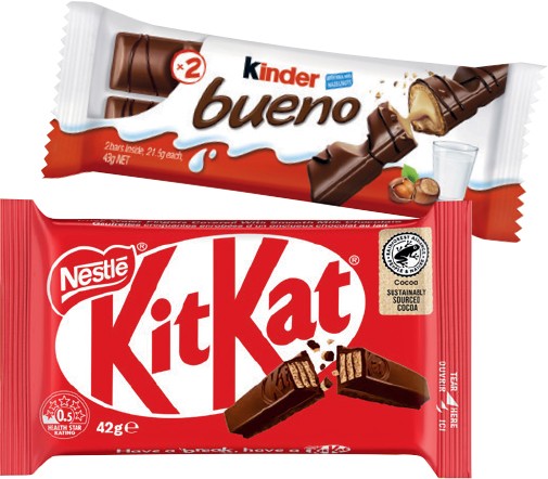Nestlé Medium Bars 35‑50g or Kinder Bueno 39‑43g Selected Varieties