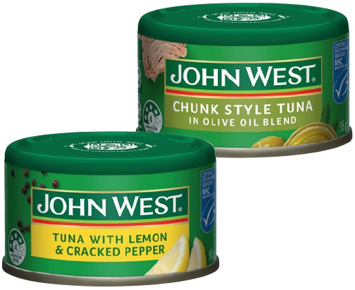 John West Tuna 95g Selected Varieties