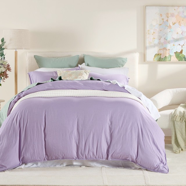 Washed Linen Look Quilt Cover Set by Essentials