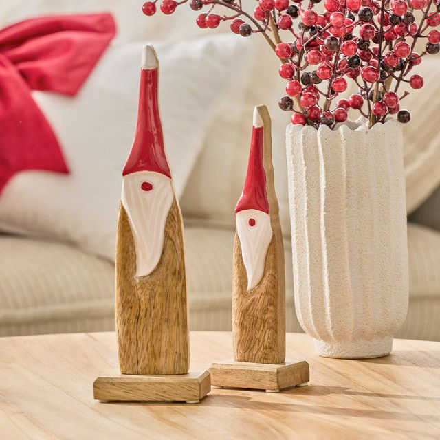 Wooden Sleepy Santa Statue by Pillow Talk