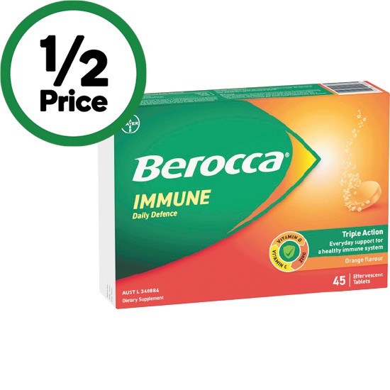 Berocca Immune Daily Defence Effervescent Tablets Pk 45~