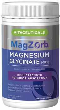 Vitaceuticals MagZorb Magnesium Glycinate Capsules 100 Pack