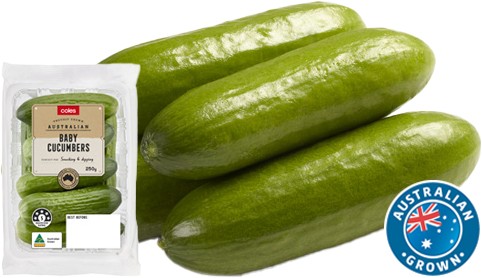 Coles Australian Baby Cucumbers 250g Pack