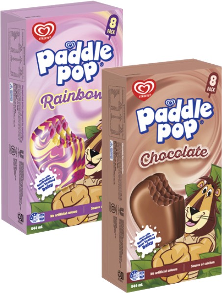 Streets Paddle Pop Sticks 8 Pack 544mL