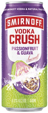 NEW Smirnoff Crush Passionfruit & Guava 6% Cans 4x440mL