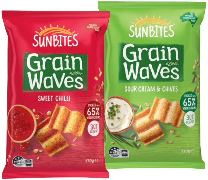 Sunbites Grain Waves Wholegrain Chips 170g Selected Varieties