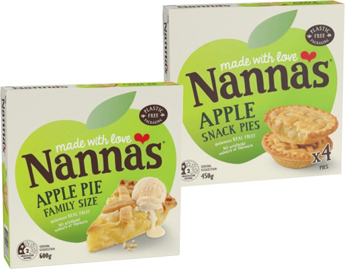 Nanna’s Fruit Pie Family Size 600g or Snack Pies 450g Selected Varieties