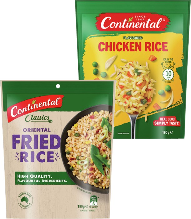 Continental Rice or Pasta & Sauce 80-190g Selected Varieties