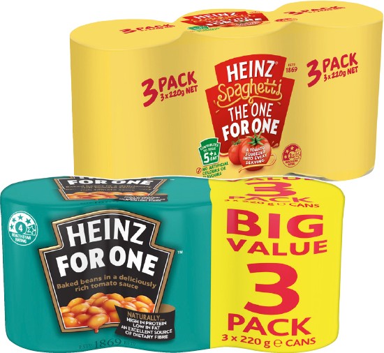 Heinz Beanz or Spaghetti Multipack 3x220g Selected Varieties