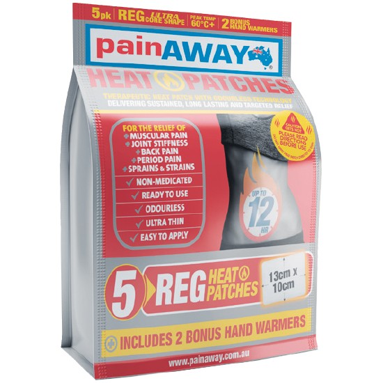 Pain Away Heat Patches Pk 5~