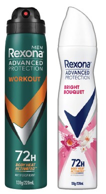 Rexona Advanced Protection Antiperspirant Spray 220mL Selected Varieties*