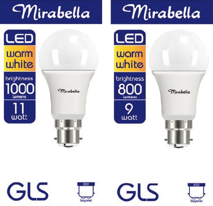 Mirabella LED GLS 9W or 11W Globe 1 Pack Selected Varieties