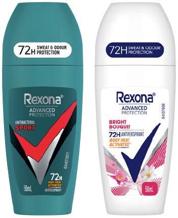 Rexona Advanced Protection Antiperspirant Roll‑On 50mL Selected Varieties