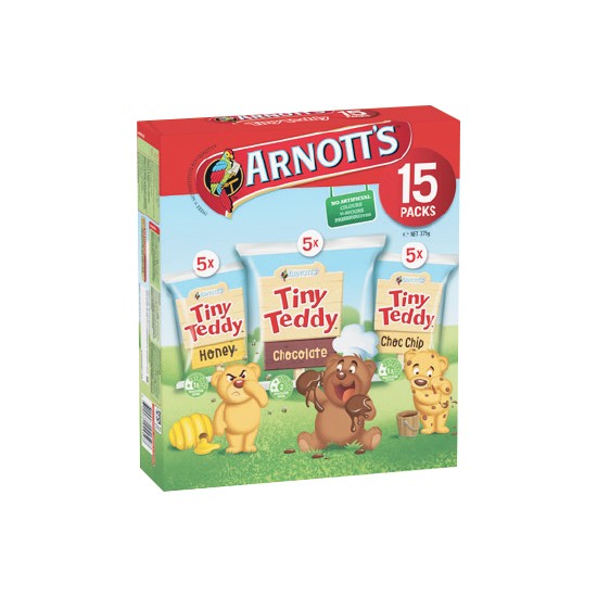 Arnott’s Tiny Teddy Variety Multipack 375g Pk 15