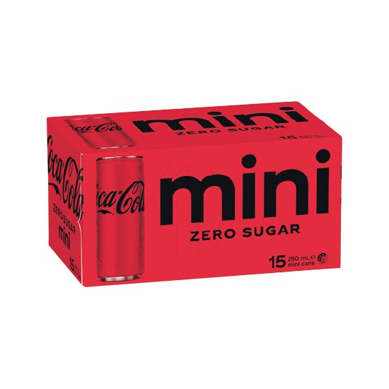 Coca-Cola Classic or Zero Sugar Mini Cans 15 x 250ml