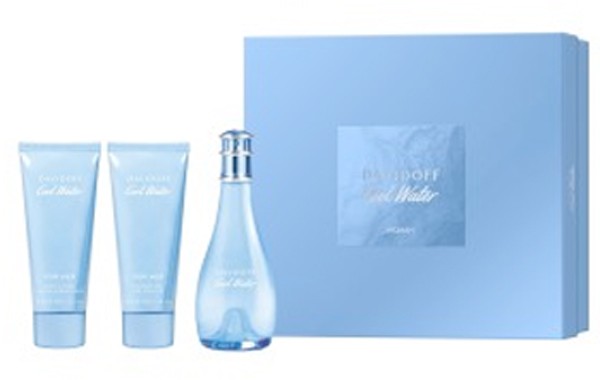 Davidoff Cool Water Women Eau De Toilette 100mL, Shower Gel 75mL & Body Lotion 75mL Set