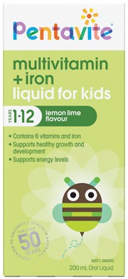Pentavite Multivitamin + Iron Kids Oral Liquid 200mL