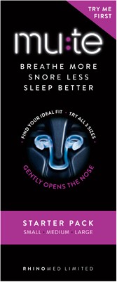 Mute Snoring Relief Small, Medium, Large Starter Pack