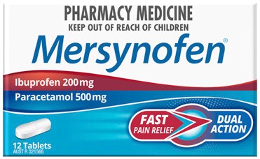 Mersynofen Dual Action Pain Relief 12 Tablets