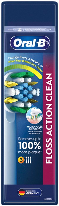 Oral-B Floss Action Clean Electric Toothbrush Refills 3 Pack