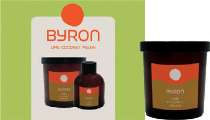 Byron Lime, Coconut & Melon Candle & Reed Diffuser Gift 2 Piece Set