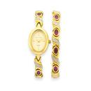 Elite-Ladies-Ruby-Red-Watch-Bracelet-Set Sale
