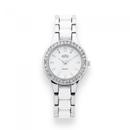 Elite-Ladies-Silver-Tone-Crystal-Set-Watch Sale