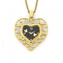 Elite-Ladies-Gold-Tone-Heart-Butterfly-Pendant-Watch Sale