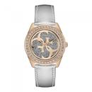 Guess-Ladies-Rose-Tone-Silver-Leather-Strap Sale