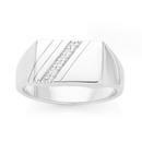 Silver-Rectangle-Cubic-Zirconia-Gents-Ring Sale