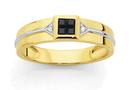 9ct-Two-Tone-Gold-Diamond-Sapphire-Mens-Ring Sale