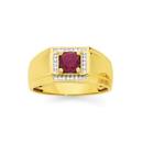 9ct-Gold-Diamond-Created-Ruby-Ring Sale