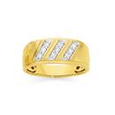 9ct-Gold-Diamond-Three-Row-Diamond-Ring Sale