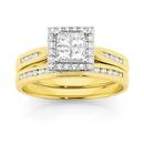 9ct-Gold-Two-Tone-Diamond-Bridal-Ring-Set Sale