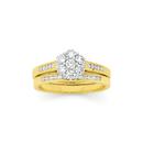 9ct-Gold-Diamond-Cluster-Bridal-Ring-Set Sale