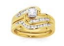 9ct-Gold-Two-Tone-Diamond-Bridal-Ring-Set Sale