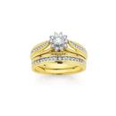 9ct-Gold-Two-Tone-Diamond-Bridal-Ring-Set Sale