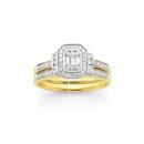 9ct-Two-Tone-Diamond-Bridal-Ring-Set Sale
